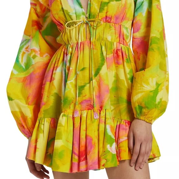 Hemant & Nandita Floral Linen-Cotton Mini Dress - Picture 9 of 9